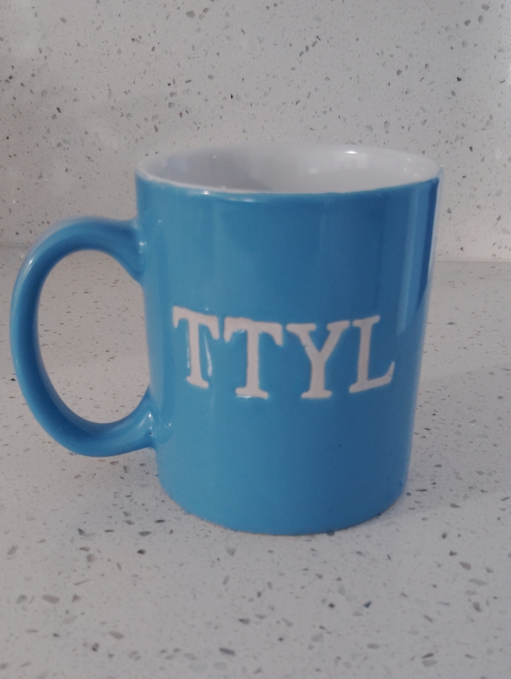Boston Warehouse "TTYL" Blue Ceramic Coffee Mug / Novelty Tea Cup